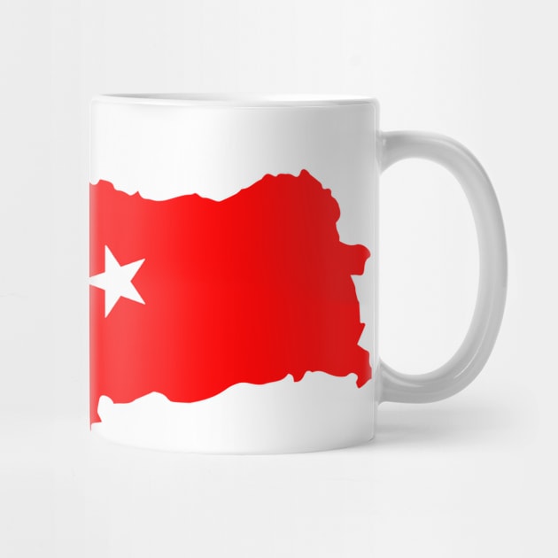 Turkey flag map shape sticker - Turkish flag with moon and star by mrsupicku